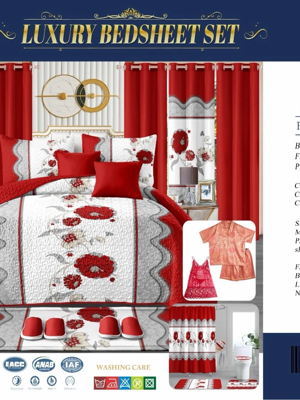 Luxury Bedspead Set in Gold and White - Elegant Home Bedding 26 pieces